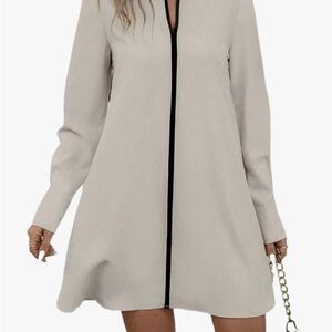 Elegant Cream Long Sleeve Dress